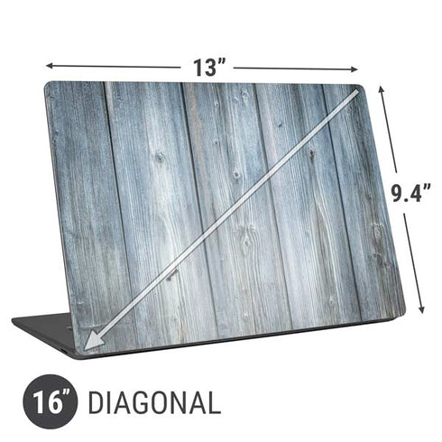 Weathered Blue Wood Universal Laptop 16in (13 x 9.4in) Skin